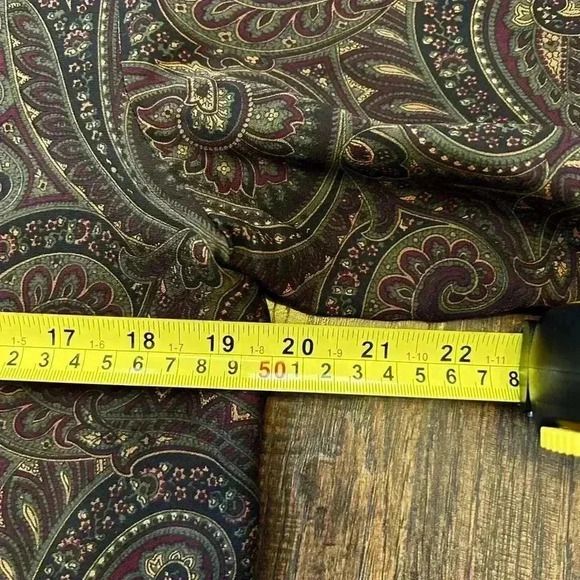 Ciao Sport Vintage Womens 8 Silk Brown Paisley‎ Scarf Long Sleeve Button Blouse - Picture 7 of 14